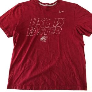 Nike Mens USC Is Faster NCAA Sport Fan T Shirt Red